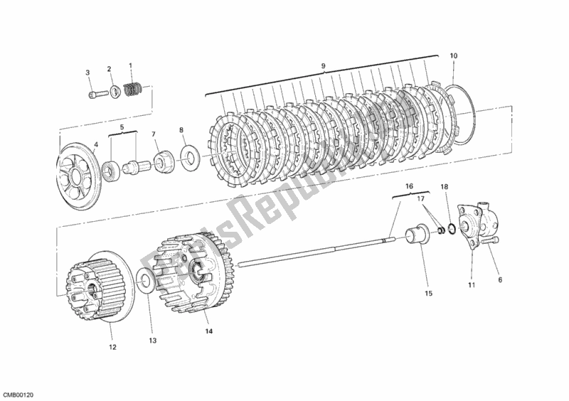 All parts for the Clutch of the Ducati Sportclassic Sport 1000 USA 2007